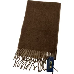 【新品未使用】POLO RALPH LAURENフリンジ ウール マフラー ブラウン系