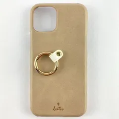 新品 iPhone11Pro リング付 PUレザー シェルケース「SHELL RING Katie」 ベージュ B275
