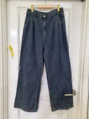メンズ 最近流行りの季節の変わり目 ワイドデニムワイドパンツ ウエスト32