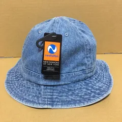 新品未使用 newhattan ニューハッタン メトロハット ライトブルーデニム 青色 水色 S/Mサイズ L/XLサイズ デニム 帽子 無地 バケハ ハット バケットハット デニムハット メトロ ブルー ミリタリー