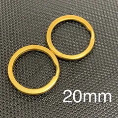 真鍮製 二重リング 直径20mm キーリング2点セット