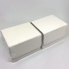 【訳アリ品 匿名配送】横入れデッキケース２個セット （ホワイト）ポケカ ワンピースカードゲーム デュエマ ホロライブカード等の トレカ 収納に 革 合皮レザー