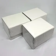 【訳アリ品 匿名配送】横入れデッキケース3個セット （ホワイト）ポケカ ワンピースカードゲーム デュエマ ホロライブカード等の トレカ 収納に 革 合皮レザー