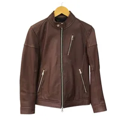 Rattle Trap ラトルトラップ シングル ライダースジャケット メンズ 秋冬 羊革 ラムレザー ブラウン Sサイズ M0513LJM201 中古 T1