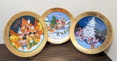 限定◎クリスマスプレート ディズニー 1995/1996/1997年 ディスプレイ用 3枚セット