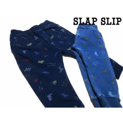 SLAP SLIP パンツ デニムニット カラフル恐竜総柄プリント 110cm