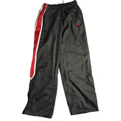Z1584NIKE ナイキ トラック パンツ ズボン ナイロン ブラック レッド サイドライン メンズ XL