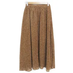 サマンサモスモス SM2 フレアスカート ロング丈 マキシ丈 ドット柄 水玉柄 F 茶 白 ブラウン ホワイト /FF47