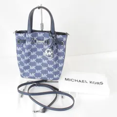 極美品『USED』Michael Kors【マイケルコース】CARSON NS クロスボディスモール MKシグネチャー ショルダーバッグ キャンバス/レザー デニム