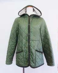 【199105】LAVENHAM ラベンハム  キルティング ジャケット コート　中綿・内ボア  10/38 モスグリーン