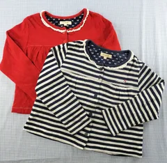 【まとめ売り 女の子】ハッシュアッシュ HusHusH カーディガン 色違い2枚セット 120cm 子供服 中古