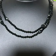 【良品】TOUS トウス オニキス ネックレス 925 シルバー / TOUS Onyx Beaded Necklace Sterling Silver 925　1109002