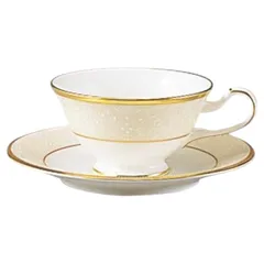 WJ98 ノリタケ ホワイトパレス カップ＆ソーサー ( ギフトボックス入り ティーカップ  コーヒーカップ 白 ゴールド ティーカップ 4975946852715