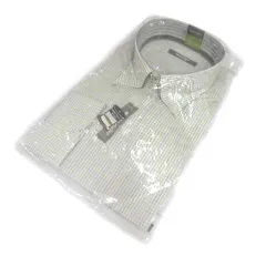 マリクレール MARIE CLAIRE 形態安定 格子柄 ボタンダウン ドレスシャツ ワイシャツ 長袖 ホワイト グリーン 白 緑 LL 12319