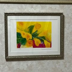 ◆美品◆ Jeannie Kimm作　窓の春 絵画 ◇美品◇ Jeannie Kimm作 窓の春 絵画 額入り版画 ジニー・キム 『窓の
