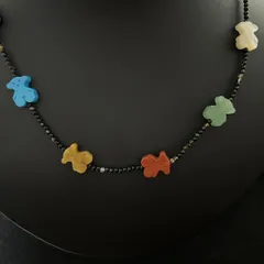 【良品】TOUS トウス ベアモチーフ マルチカラーストーン ネックレス / TOUS Multicolor Bear Necklace　1109003