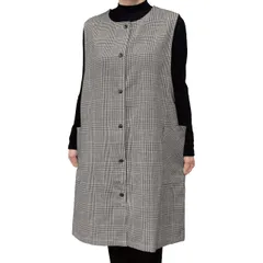 新品 [SINCE1953 TRENDY] ジレ レディース 秋 ロングベスト レイヤード おしゃれ かわいい シワになりにくい 速乾 かぶるだけ 大容量ポケット 人気 キッチン エプロン M-L 学校行事 料理用 保育士 71891