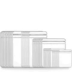 新品 Ouliyoo ジュエリー袋 pvc アクセサリー 袋 ジップ パッキング ビニール 変色防止 クリア ミニ ジッパー付き袋 密封 包装袋 抗酸化 チャック付き (5種類サイズ、50枚)