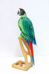 221758】SWAROVSKI スワロフスキー Chrome Green コンゴウインコ 鳥