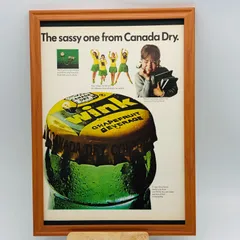 ビンテージ 広告　ポスター 　『 ウィンクドリンク(wink) 』 1960's　オリジナル　額付 アメリカ　当時物　輸入雑貨　ヴィンテージ　アドバタイジング　レトロ　390mm × 283mm  ( AZ886 )