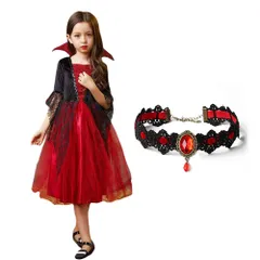 新品 [Formemory] ハロウィン キッズコスチューム 子供 吸血鬼 コスプレ 女の子 プリンセス ドレス ハロウィン ウィッチ ドレス コスチューム