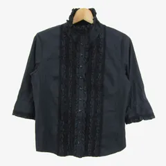 インゲボルグ ブラウス シャツ 7分袖 ストレッチ ブランド トップス 黒 レディース Sサイズ ブラック INGEBORG 【中古】