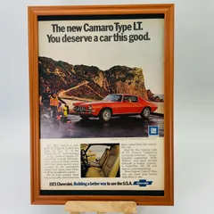 ビンテージ 広告　ポスター 　『 GM　シボレー 』 1960's　※当時物　アメリカ 輸入雑貨　ヴィンテージ　フレーム付　　アドバタイジング レトロ　 .( AZ1083 )