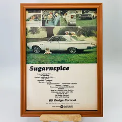 ビンテージ 広告　ポスター 　『 65'ダッジコロネット) 』 1960's　※当時物　アメリカ 輸入雑貨　ヴィンテージ　フレーム付　　アドバタイジング レトロ　 .( AZ1107 )