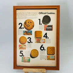 ビンテージ 広告　ポスター 　『 オフィシャルクッキー 』 1960's　※当時物　アメリカ 輸入雑貨　ヴィンテージ　フレーム付　　アドバタイジング レトロ　 .( AZ1138 )
