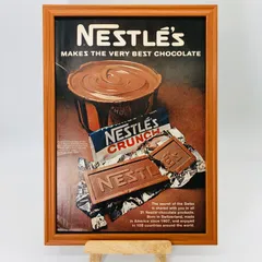 ビンテージ 広告　ポスター 　『 ネスレチョコレート 』 1960's　※当時物　アメリカ 輸入雑貨　ヴィンテージ　フレーム付　　アドバタイジング レトロ　 .( AZ1141 )