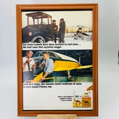 ビンテージ 広告　ポスター 　『 キャメル　煙草 』 1960's　※当時物　アメリカ 輸入雑貨　ヴィンテージ　フレーム付　　アドバタイジング レトロ　 .( AZ1122 )