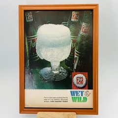 ビンテージ 広告　ポスター 　『 セブンアップ　(7UP) 』 1960's　※当時物　アメリカ 輸入雑貨　ヴィンテージ　フレーム付　　アドバタイジング レトロ　 .( AZ1153 )