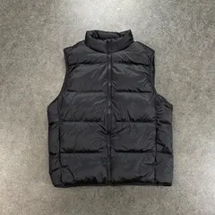 UNIQLO PHILIP MORRIS #MAKNHISTORY Ultra Light Down Full Zip Vest Black ユニクロ ウルトラライトダウンベスト ワイドキルト ハイネック 軽量 収納袋付き メンズ L 311-449632
