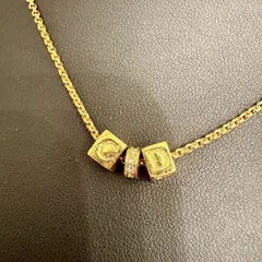 ディオール キューブロゴ ネックレス ゴールド【Christian Dior】