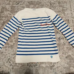 ORCIVAL　オーシバル　ボーダー　Tシャツ　ロンT　カットソー　ホワイト　ブルー　レディース　中古　古着