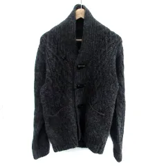 メンズビギ MEN'S BIGI ニットカーディガン ショールカラー ミドル丈 3 L チャコールグレー /HO38のサムネイル
