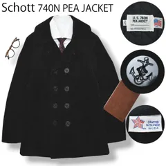 【定番】USA製 ショット 740N PEA JACKET ピーコート 36 黒