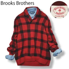 ブルックスブラザーズ ショールカラー ニット セーター バッファロー チェック柄