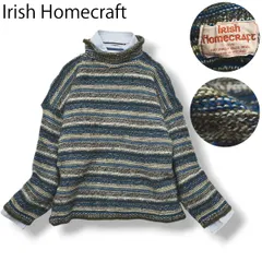 ヴィンテージ アイリッシュホームクラフト セーター S マルチ ボーダー柄 ♪