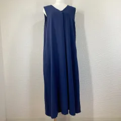 美品【スィートマミー】ワンピース　M　ネイビー　ストレッチ マタニティ　マタニティウェア フォーマル　セミフォーマル　ロング丈 