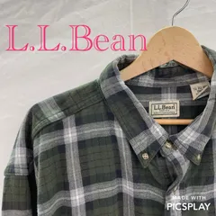 L.L.Bean ネルシャツ XXL グリーン チェック  メンズ ファッション