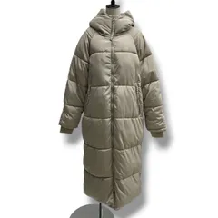 ZARA ザラ フード付ロングダウンジャケット ダウンコート ロングダウン アウター サイドスリット ベージュ サイズM レディース 冬 ゴーゴー古着セントラルパーク店 8 No.溝176