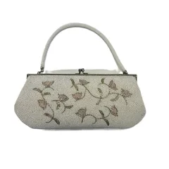 ヴィンテージ　昭和レトロ　総ビーズ　和装用バッグ　がま口バッグ