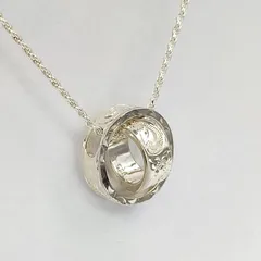 【美品】ハワイアンジュエリー　ダブルリングネックレス　SILVER　シルバー925