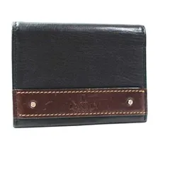 ランバン 二つ折り カードケース パスケース レザー ブラック ブラウン 中古