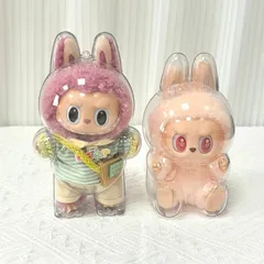 【LABUBU クリアケース 】【着衣ドール用】 カバー 汚れ防止 収納バッグ らぶぶ ぬいぐるみ ケース 散歩用 防塵 携帯 収納ケース 傷つけ防止 透明ケース ラブブ 透明ボックスカバー