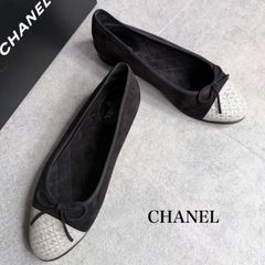 CHANEL バレエシューズ ホワイト×ブラック 36 - メルカリ