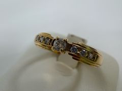 K18 / 4.9g】重厚 ヴィンテージ ダイヤモンドリング 0.37ct - メルカリ
