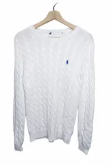 ラルフローレン ケーブルニット コットンセーター ホワイト（レディースL〜XL相当）