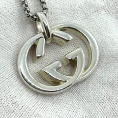 GUCCIグッチ シルバー925インターロッキングネックレス イタリア製 良好品 GUCCI グッチ ネックレス ペンダント メンズ レディース シルバー925